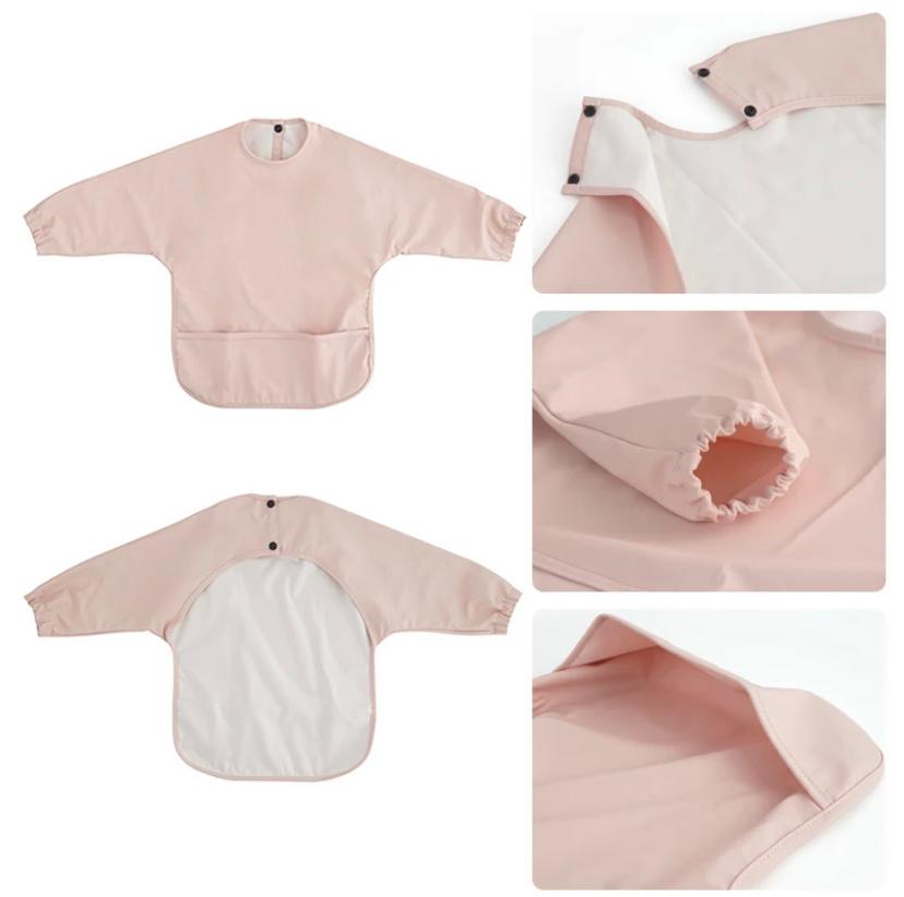 BAVOIR TABLIER MANCHES LONGUES ROSE